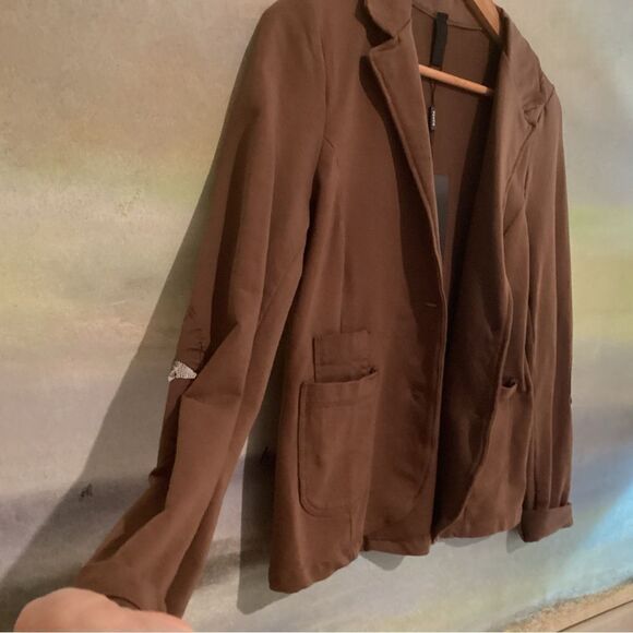 Venti6 Italy Brown blazer with stars on elbow patches - Picture 3 of 8